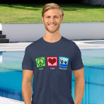 Peace Love Water Polo Tri-Blend T-Shirt<br><div class="desc">Peace Love Water Polo tricolore t-shirt avec signe de paix et coeur. Un joli cadeau de joueur d'équipe de water polo pour un entraîneur de sports cool.</div>