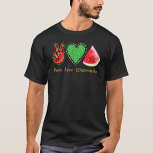Peace Love Watermelon Summer Fruit Mannen Women T-shirt