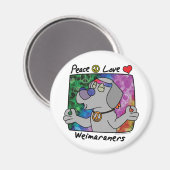 Peace Love Weimaraner Magneet (Voorkant / Achterkant)
