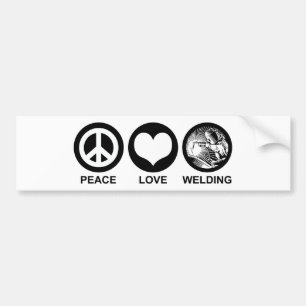 Peace Love Welding Bumpersticker