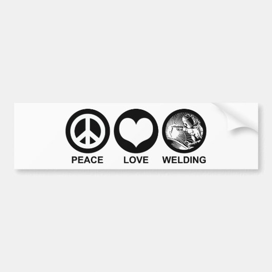 Peace Love Welding Bumpersticker (Voorkant)