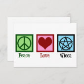 Peace Love Wicca Pentacle Wiccan Kaart (Voorkant / Achterkant)
