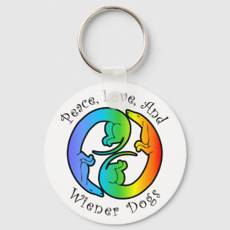 Peace, Love & Wiener Dogs Sleutelhanger