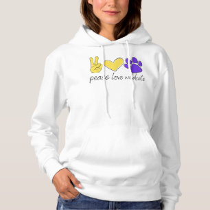 Peace Love Wildcats School Team Spirit Hoodie