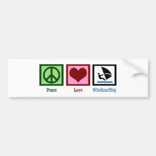 Peace Love Windsurfing Bumpersticker