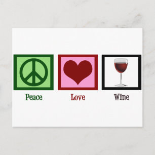 Peace Love Wine Briefkaart