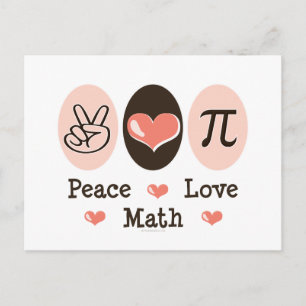 Peace Love Wiskunde Briefkaart