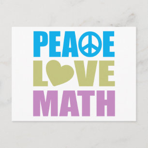 Peace Love Wiskunde Briefkaart