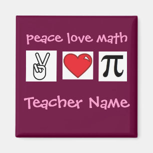 Peace Love Wiskunde Custom Wiskunde Teacher Magneet