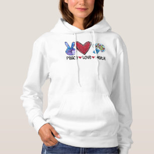Peace Love Wiskunde Funny Teacher Hoodie