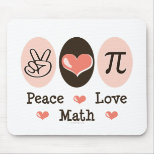 Peace Love Wiskunde Mousepad Muismat