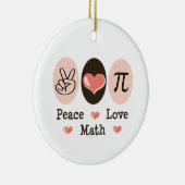 Peace Love Wiskunde Ornament (Rechts)