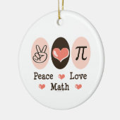 Peace Love Wiskunde Ornament (Links)