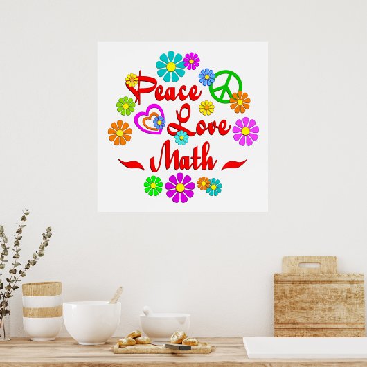 Peace Love Wiskunde Poster (Keuken)