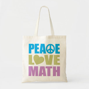 Peace Love Wiskunde Tote Bag