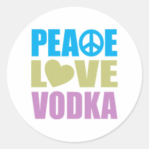 Peace Love Wodka Ronde Sticker