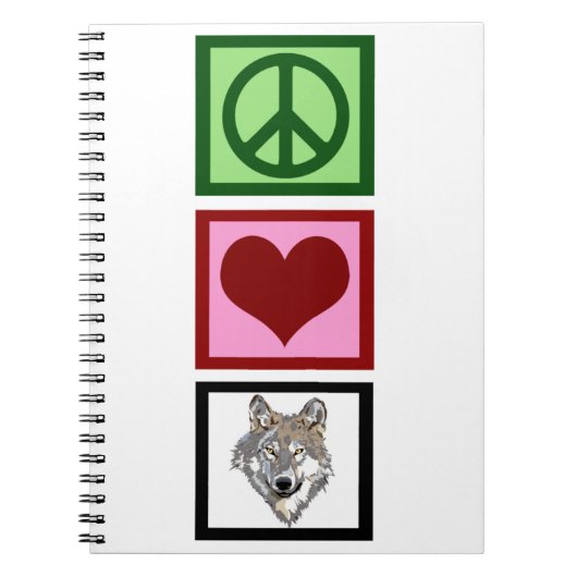 Peace Love Wolves Notitieboek (Voorkant)