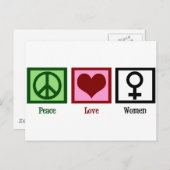 Peace Love Women Briefkaart (Voorkant / Achterkant)
