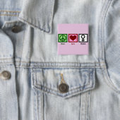 Peace Love Women Vierkante Button 5,1 Cm (In situ)