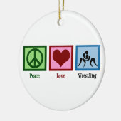 Peace Love Wrestling Team Kerstmis Keramisch Ornament (Links)