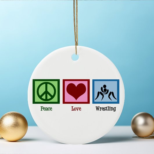 Peace Love Wrestling Team Kerstmis Keramisch Ornament