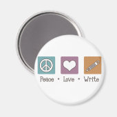 Peace Love Write Magneet (Voorkant / Achterkant)