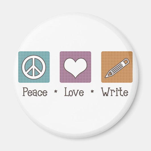 Peace Love Write Magneet (Voorkant)