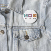 Peace Love Write Ronde Button 5,7 Cm (In situ)