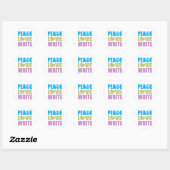 Peace Love Write Ronde Sticker (Vel)