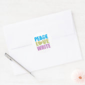 Peace Love Write Ronde Sticker (Envelop)