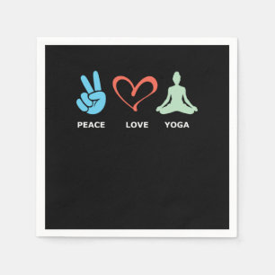 Peace Love Yoga Asana Zen Meditation Buddhism Gift Servet