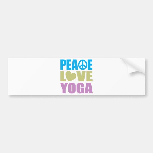 Peace Love Yoga Bumpersticker (Voorkant)