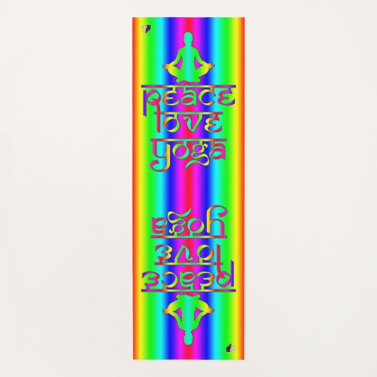 Peace Love Yoga Rainbow-intenties Yogamat (Voorkant)