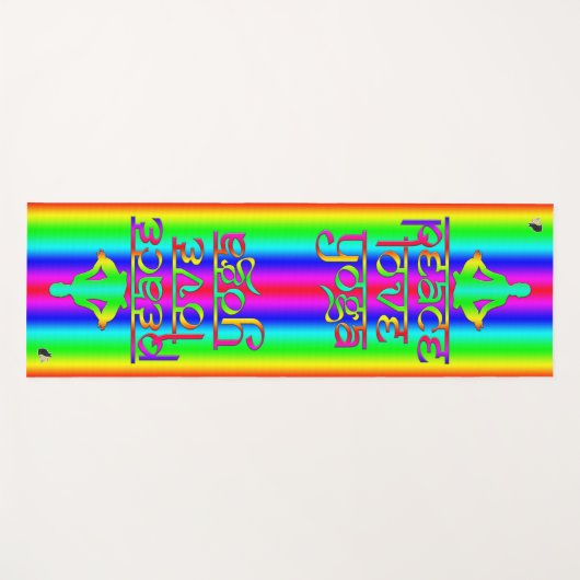 Peace Love Yoga Rainbow-intenties Yogamat (Voorkant (horizontaal))