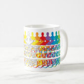 Peace Love Yoga Rainbow Intentions café Mug (Devant droit)