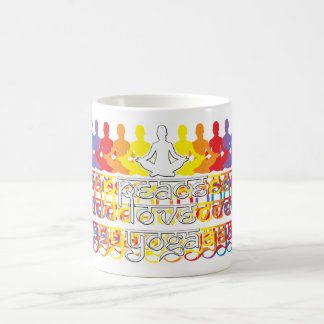 Peace Love Yoga Rainbow Intentions café Mug