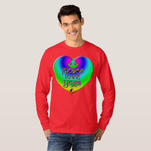 Peace Love Yoga Rainbow Intentions Coeur T-shirt