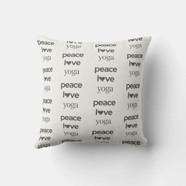 Peace Love Yoga - Reversible Modern Motivational Kussen (Achterkant)