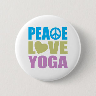 Peace Love Yoga Ronde Button 5,7 Cm