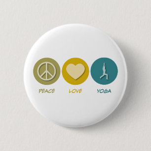 Peace Love Yoga Ronde Button 5,7 Cm