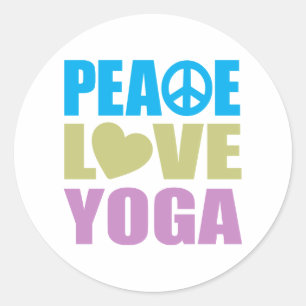 Peace Love Yoga Ronde Sticker