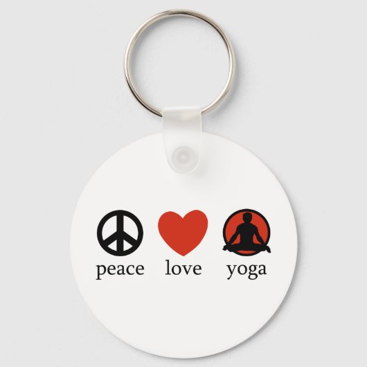 Peace Love Yoga Sleutelhanger (Voorkant)
