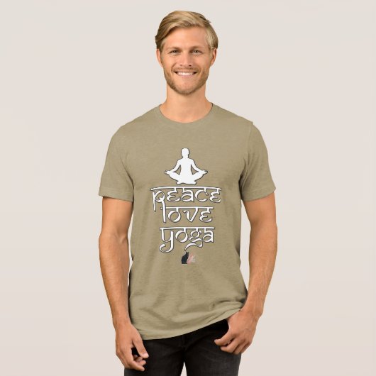 Peace Love Yoga T-Shirt (Voorkant volledig)