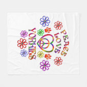 Peace Love Yorkies Fleece Deken (Voorkant (Horizontaal))