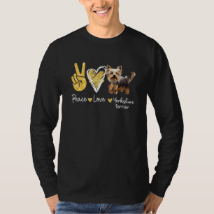 Peace Love Yorkshire Terrier Dog T-shirt