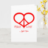 Peace Love & You Carte Saint Valentin (Fleur jaune)