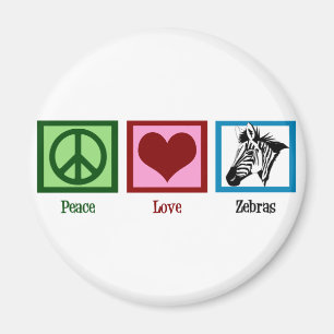 Peace Love Zebras Magneet