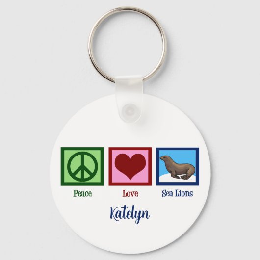 Peace Love Zee Lions Sleutelhanger (Voorkant)