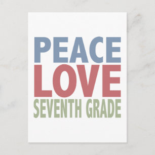 Peace Love Zevende Grade Briefkaart