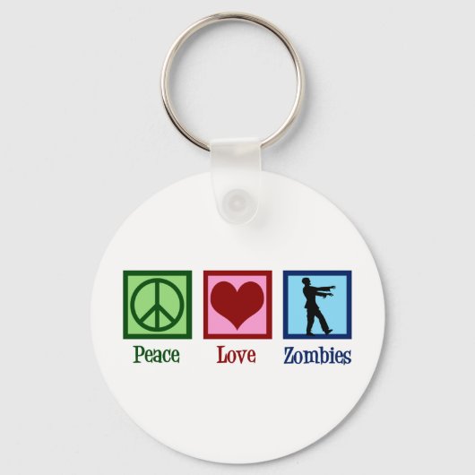 Peace Love Zombies Sleutelhanger (Voorkant)